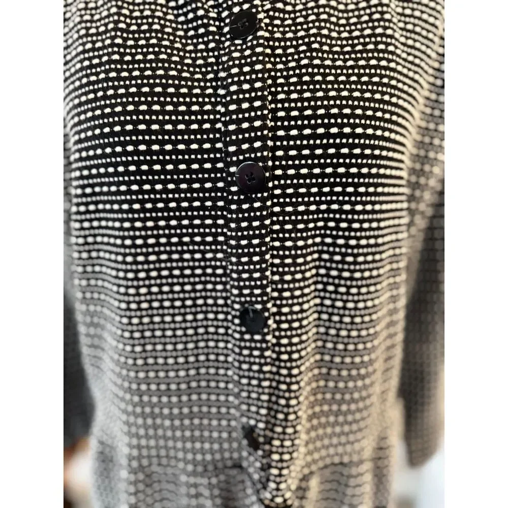 NWT Ann Taylor LOFT Textured Midi Dress Black White • Work Casual Size L - Picture 6 of 8